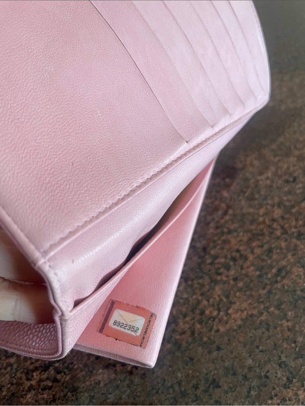 CHANEL Pink Caviar Leather wallet  with Stitched CC - Picture 7 of 9